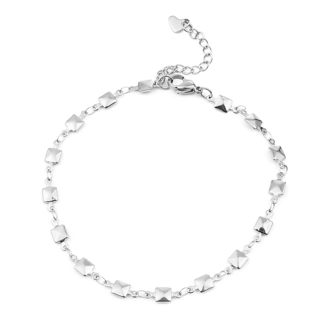 Hot 304 Stainless Steel Anklet For Women Men Jewelry Silver Color Gold Color Flower Heart Connector Charms Wholesale Supply