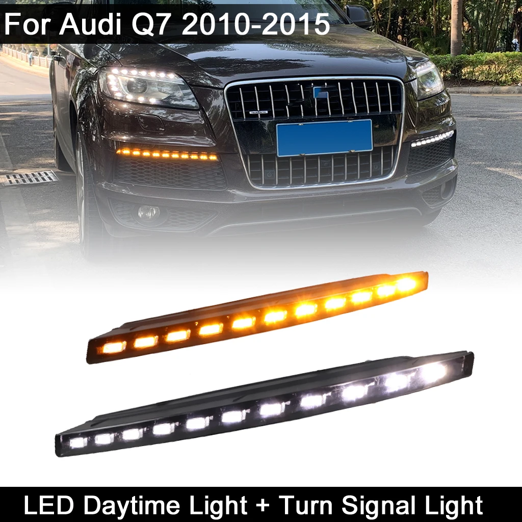 For Audi Q7 20102015 Waterproof Front Led Drl Daytime Running Light
