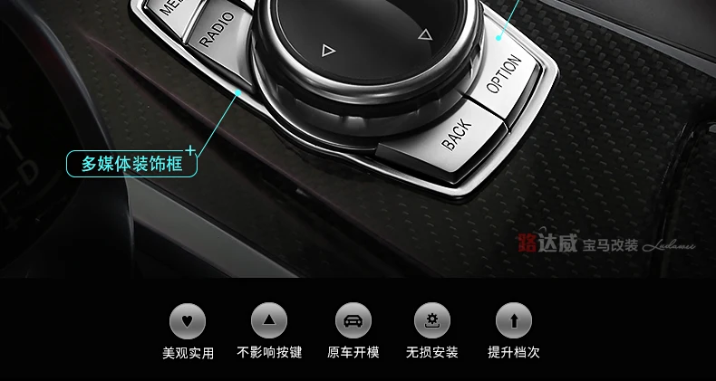 Центр Управление мультимедиа клавиша Стикеры ABS хром Чехлы для BMW X1 X3 X4 X5 X6 на возраст 1, 2, 3, 5, 7 серии GT E36 E60 E90 F10 F30