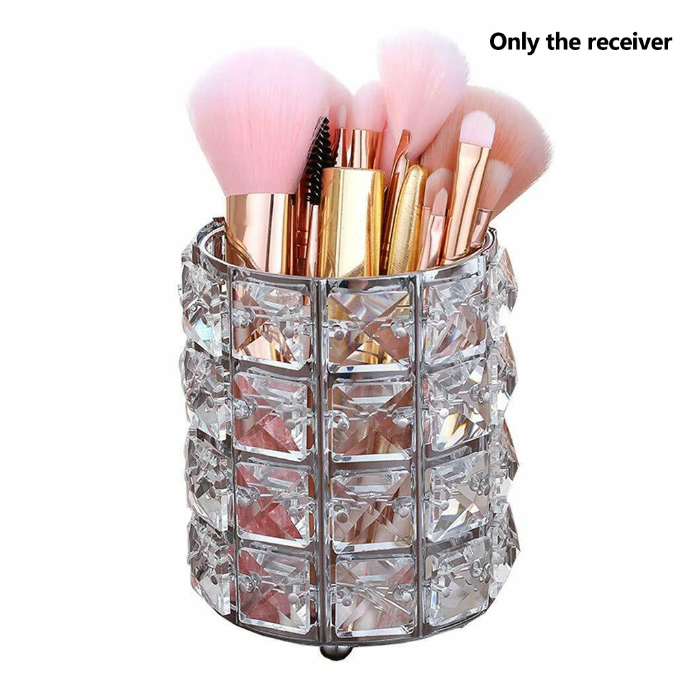 Desktop Free Stand Organizer Home Makeup Brush Salon Accessories Storage Cup Rhinestone Large Capacity Cosmetic Portable Durable