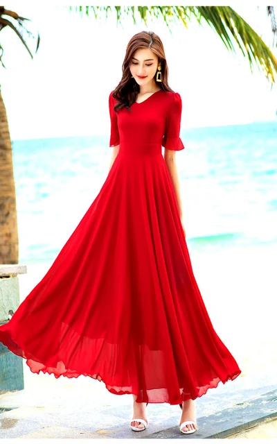 Robe D'été Femme Mi-longue Fluide En Lin Et Coton - Style Bohème Chic - Couleur Unie - Tunique Décontractée Plage
