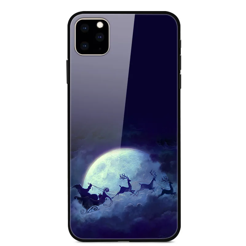 14 Рождественский чехол для телефона s для iPhone 11 Pro Max, чехол из закаленного стекла для iPhone X XS Max 7 8 6 6S Plus 11 Pro XR X S, Жесткий Чехол - Цвет: 14