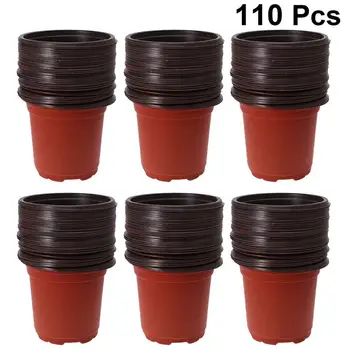 

110pcs Plastic Flowerpot Simple Planter Box Decorative Flower Pot Gardening Planter for Balcony Living Room Garden Office