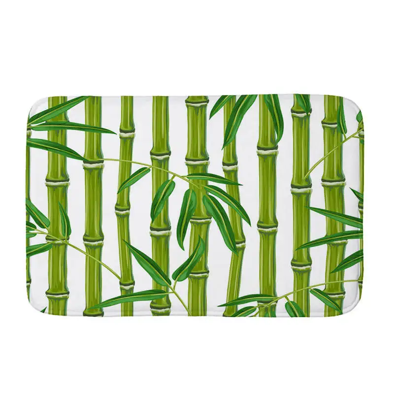 Bamboo SPA Bath Salts printed Flannel Floor Mat Anti-Slip Tapete Floor Mats Kitchen Doormat welcome mats for front door