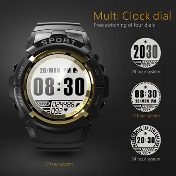 

S816 Men Women Smart Watch IP68 Waterproof Fitness Tracker Smartwatch Dynamic Heart Rate Compass Stopwatch Alarm Clock