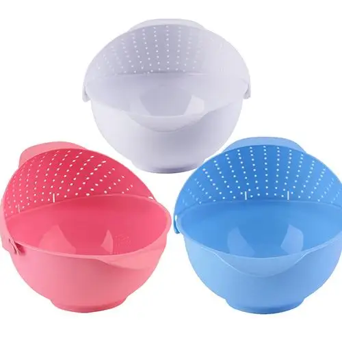 1Pc Multi-function Plastic Flip rotating vegetable washer Kitchen Drain Basket Strainer Fruit Vegetable Rice Sieve Tools | Дом и сад
