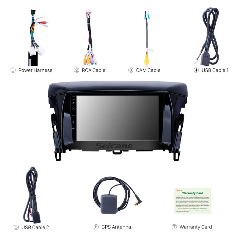 Seicane HD 1024*600 Android 8,1 9 дюймов Автомобильный gps мультимедийный плеер для Mitsubishi Eclipse 2Din gps Wifi Bluetooth 3g FM SWC