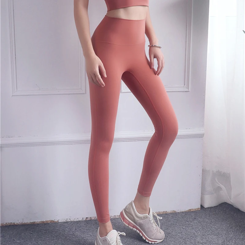 Дизайн, спортивные Леггинсы Женская одежда для фитнеса, штаны для йоги, хорошо тянется с высокой талией для пилатеса, тренировок фиолетового цвета, тонкие спортивные штаны