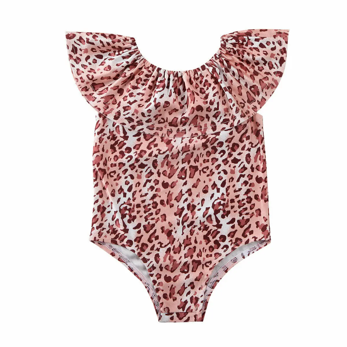 Leopard Новинка года; Лидер продаж; летний купальник для новорожденных; одежда для купания для маленьких девочек; пляжная одежда; купальный костюм; одежда с леопардовым принтом; топ с оборками; цельный Монокини - Цвет: Leopard