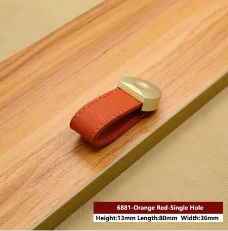 1PCS Leather Handle Bag Handle Drawer Door Knob Brown Black Furniture Handle Hardware Decoration Zinc Alloy Cabinet Dresser MBS0010-17