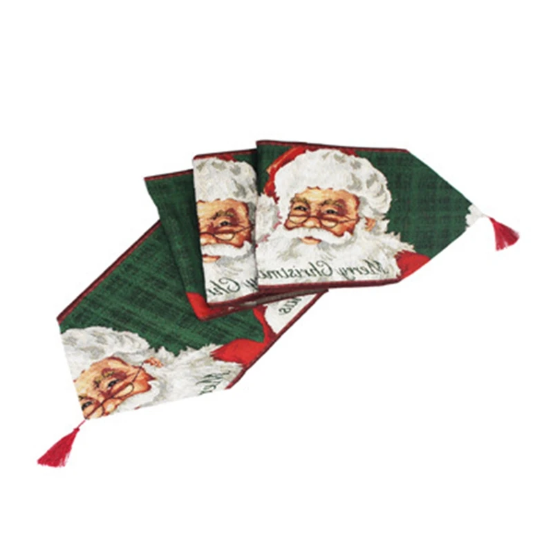 

Hot New Cotton Embroidered Christmas Coffee Table Dining Table Table Flag Tablecloth Ornament 180 x 33Cm