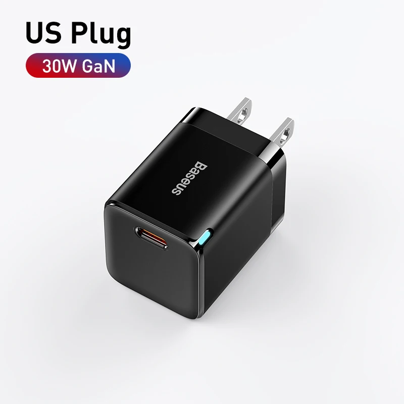 Baseus 30W GaN Charger PD Fast USB Type C Charger Support USB C PD3.0 QC3.0 PPS Quick Charging For iPhone 13 12 Pro Max Tablets usb c 30w Chargers