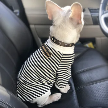 

2020 New Pet Clothing Striped Wool Hoodie For Dogs Fleece For Puppy French Bulldog Schnauzer Small Dog Clothing Pet Home Coat