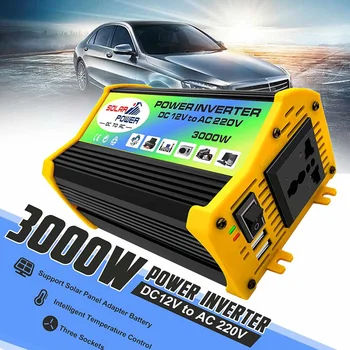 

3000W 12V TO 220V AC Solar Power Inverter Built-in Cooling Fan Car Converter Inverters for Solar Inverter Home Appliances