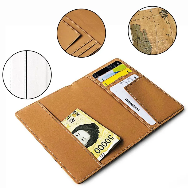 Корейский стиль, карта, ПУ сумка для паспорта, проездные документы, держатель для паспорта, креативный портативный держатель для паспорта, посылка для документов