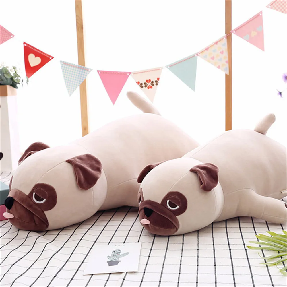 Новые креативные хлопковые мягкие плюшевые игрушки Мопс большая собака кукла подушка мягкие животные и плюшевые игрушки для детей подушка для девочек на день рождения gif