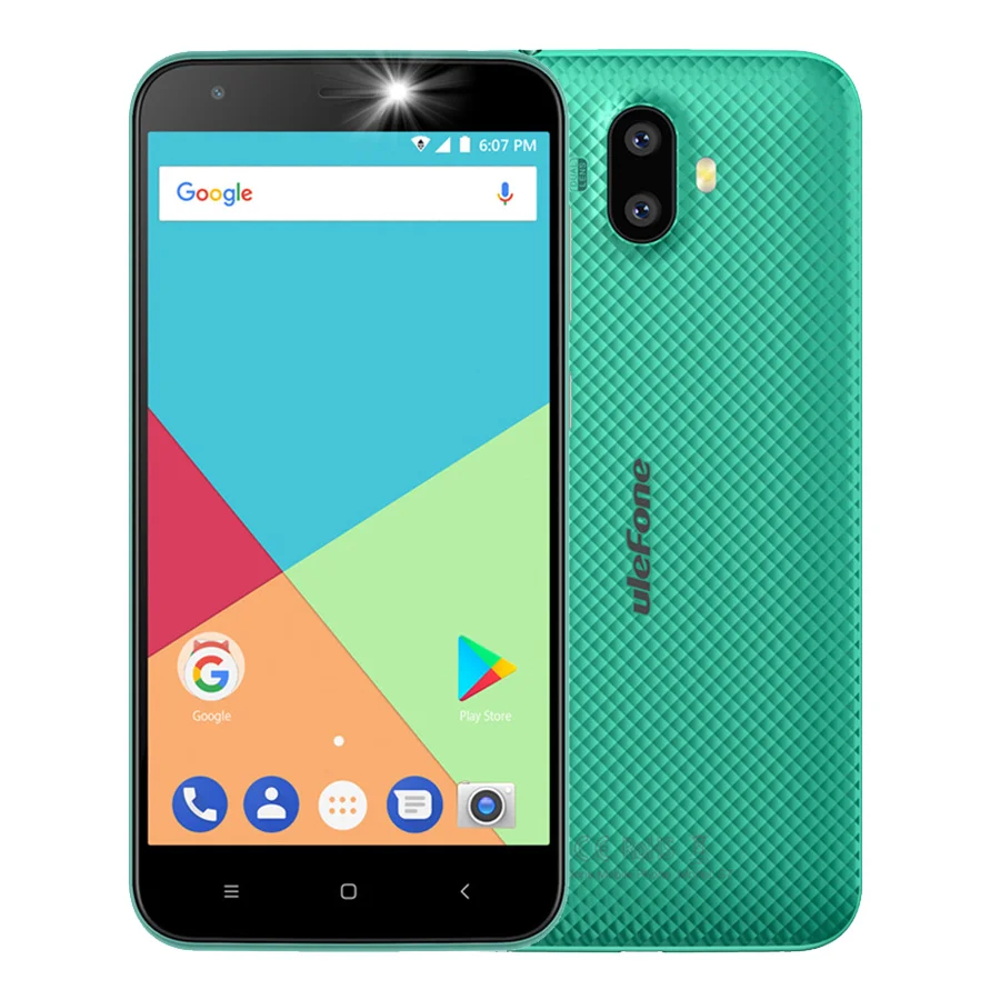Green Ulefone S7 две задние камеры Android 7,0 MTK6580A четырехъядерный 5,0 ''HD 8MP 1 ГБ ОЗУ 8 Гб ПЗУ 2500 мАч 3g WCDMA мобильный телефон - Цвет: Green