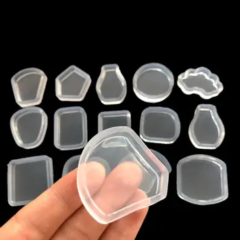 

14 Pcs/set Mirror Crystal Epoxy DIY Geometric Triangle Square Jewelry Decorative Handmade Pendant Silicone Mold