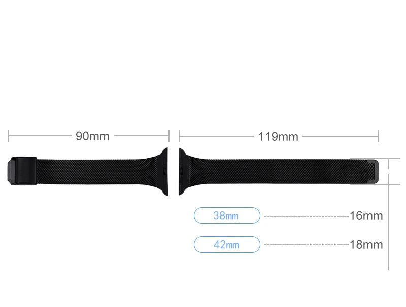 Тонкий Миланский ремешок-петля для Apple Watch 5, 4, 38 мм, 42 мм, 40 мм, 44 мм, браслет из нержавеющей стали для часов iWatch Series 3, 2, 1