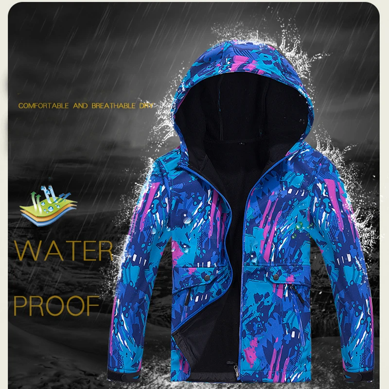 Высокое качество мягкой оболочки куртка Для женщин водонепроницаемая куртка охота ветровка Детское лыжное пальто походы, рыбалка, пеший туризм куртка-дождевик