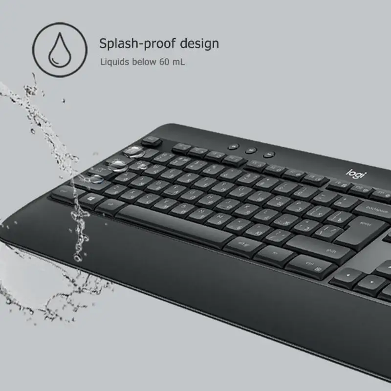 Logitech MK540 передовые 2,4 ГГц Беспроводной 108 клавиши клавиатуры 1600 Точек на дюйм 3 кнопки эргономичный Мышь комбо набор новейший микро-usb адаптер