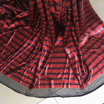 

1Yard New color striped sequined fabric for women's dress sequin embroidered box material FF149A
