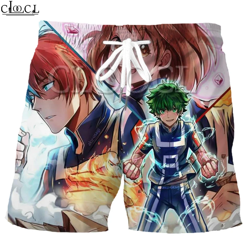 

Шорты CLOOCL мужские с японским аниме «Моя геройская Академия», модные спортивные короткие штаны для отдыха в стиле хип-хоп с 3D принтом, Новинка лета 2021