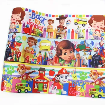 

I-19912-2138,3‘’ 75mm,5 yards cartoon Thermal transfer Printed grosgrain Ribbons,bow cap accessories and decorations