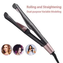 Профессиональный Керамический выпрямитель для волос ЖК-дисплей плоский железный винт выпрямитель для волос/бигуди 2 в 1 щипцы для завивки инструмент для укладки