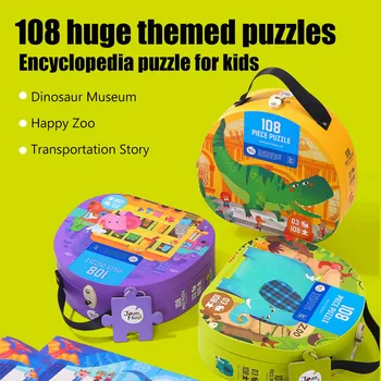 

Puzzle Educational Toys игрушки 108 Pieces Of Large Gift Boxes Early Childhood Education Puzzle Theme Puzzle Indoor Activity