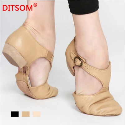 Женская обувь для джазовых танцев из натуральной кожи; обувь для балета; танцевальные сандалии для учителя; мягкая обувь для занятий йогой и гимнастикой