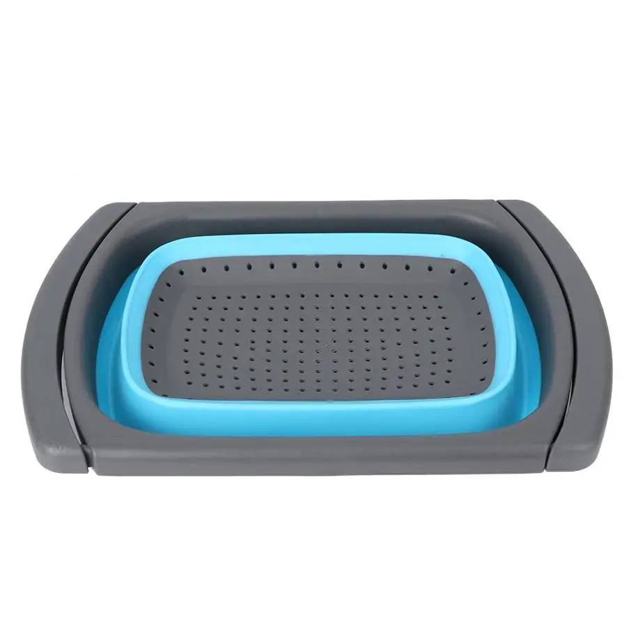 Folding Washing Drain Basket Environmental Food Fruit and Vegetable Washing Basket Outdoor Camping Kitchen Supplies