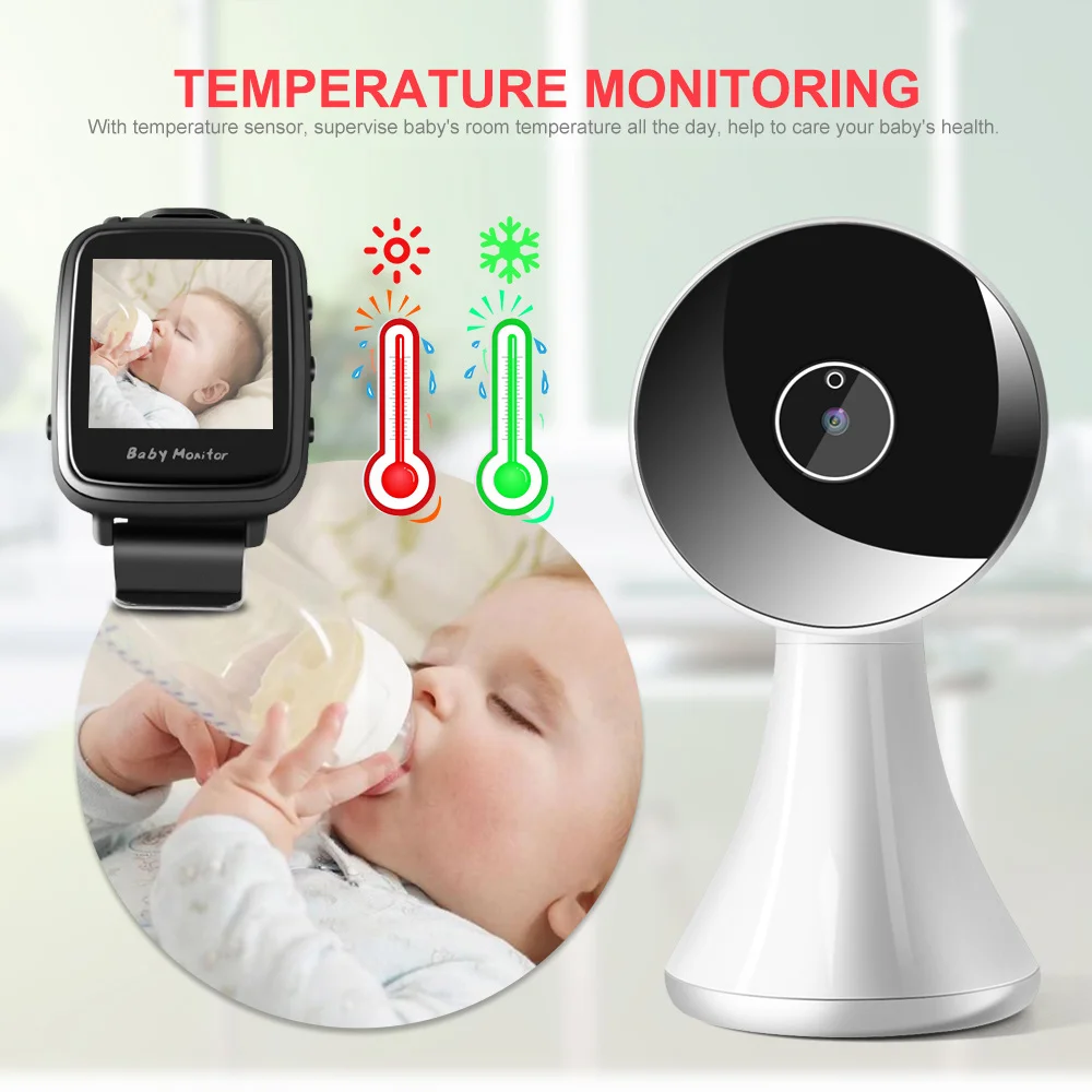 Smart Watch Style Baby Monitor Portable 2 4ghz Wireless Video Baby Nanny Camera Cry Alarm Mic Night Vision Temperature Vb606 Baby Monitor Aliexpress
