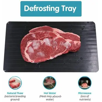 

Newest Kitchen Tool Clean Practical Fast Defrosting Tray Thaw Rectangle Frozen Food Meat Fruit Quick Defrost Plate Board Pad