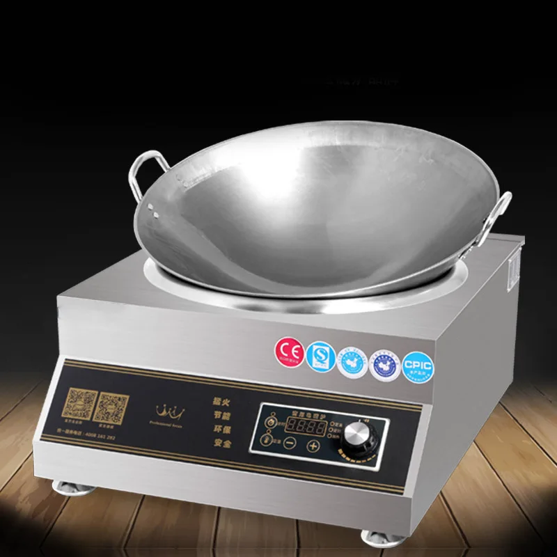 Commercial Induction Cooker High Power 6000w Concave Kitchen Electric Frying Stove Stir Frying  Stove Cooking Appliances