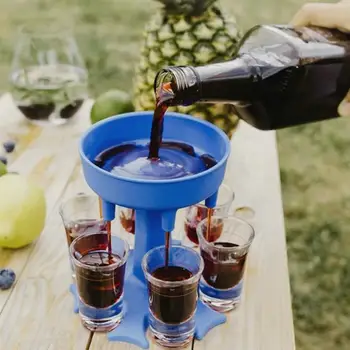 

6 Shot Glass Dispenser Holder Caddy Liquor Dispenser Portable Dispenser Party Gifts Bar Accessory Drinking Games Glass Dispenser