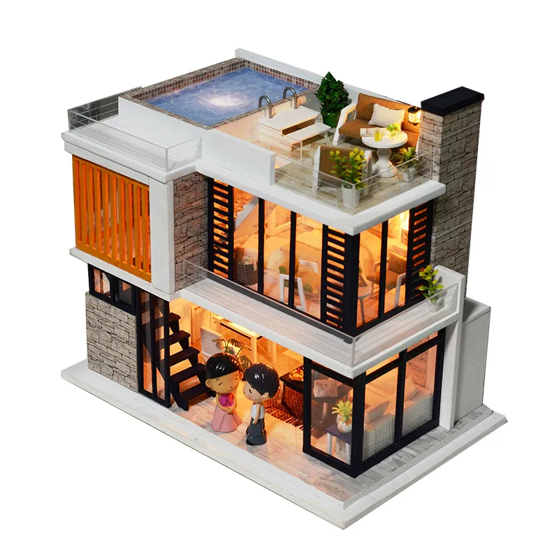 

DIY Florence Creative handmade gifts exquisite architectural model assembled toys parent-child game role play doll house