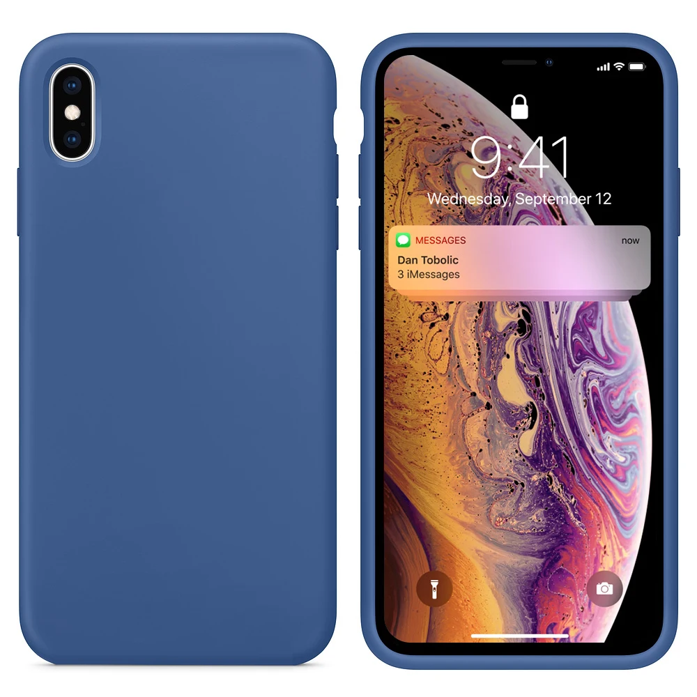 Лучше, чем, аутентичный противоударный силиконовый чехол для IPhone 11 Pro Max xs max xr 87 6s plus, чехол с логотипом, все включено - Цвет: Delft Blue