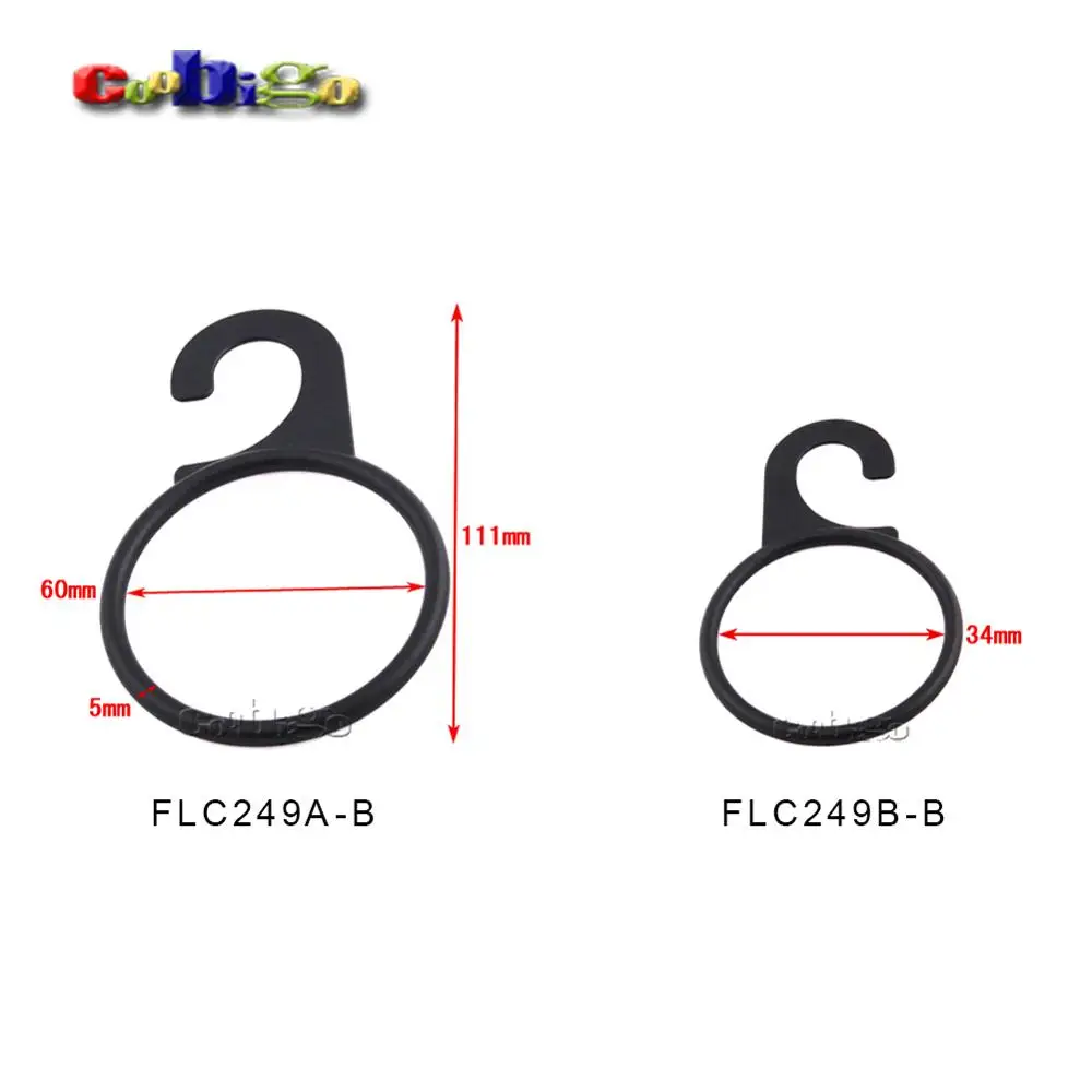 12pcs O Ring Inner Diameter 60mm& 34mm Plastic Black Round Snap Hook Hanger For Backpack Strap Apparel Bags Parts Accessories