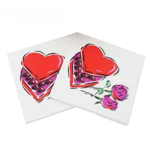 [Доступно в настоящее время] цветные свадебные салфетки с принтом сердца бумажное полотенце Kleenex RUWD-08