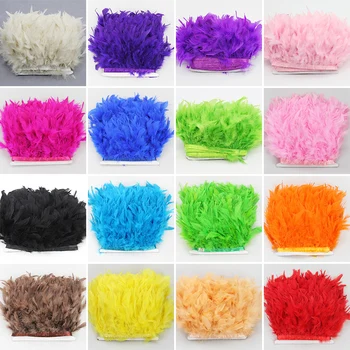 

10 Yards Dyed Turkey Feather Fringe Trim Marabou Feathers Plumes For Carnival Party Dresses Sewing Jewelry Making Accessory