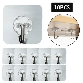 

10/20PCS Strong Transparent Suction Cup Sucker Wall Hooks Hanger For Kitchen Bathroom 2.6*2.6in Wall Hooks,Maximum Load 5kg