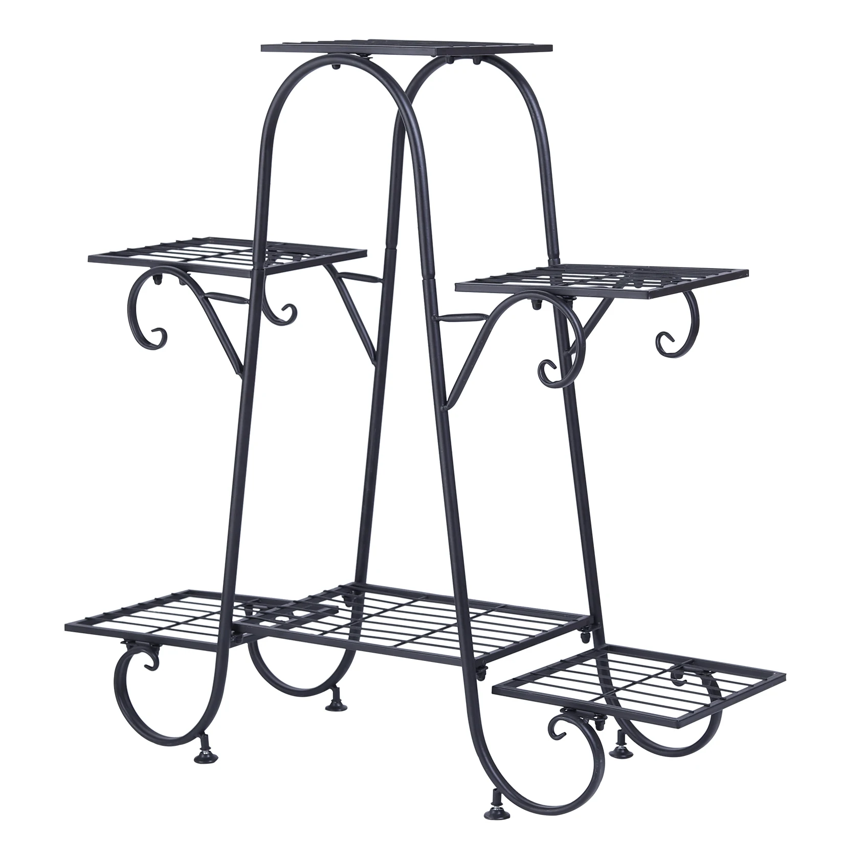 Estante Para Plantas En Maceta, Estantes De Almacenamiento De Hierro Forjado De 6 Niveles, Soporte De Piso Para Bonsái, Estantería Multiusos Para Interiores Y Exteriores, Jardín, Balcón