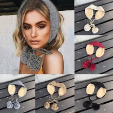 Зимние Повседневные теплые наушники с ушками, 2 в 1, шарф, зимние наушники, Осенние вязаные теплые плюшевые наушники, милые INS Fashion# PYS