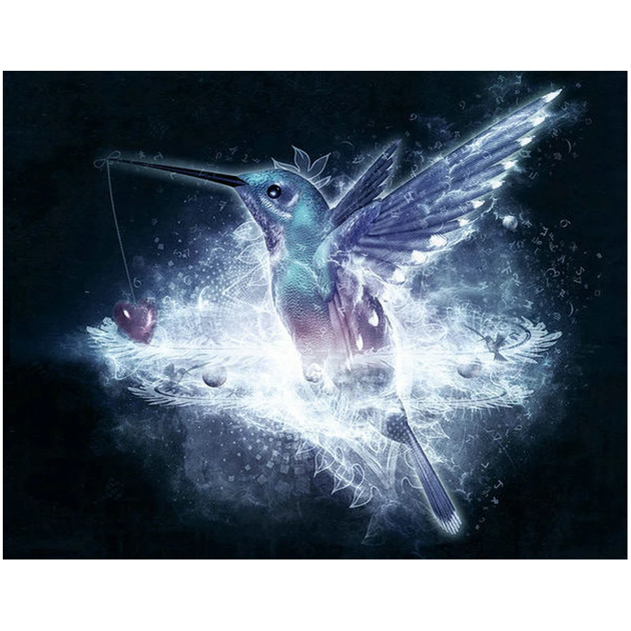 3d diamond painting cross stitch hummingbird Diamond Embroidery Full square round mosaic kit 5d diy animal pattern | Дом и сад