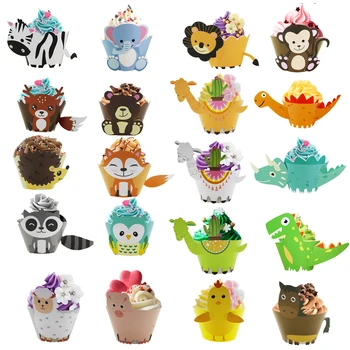 

Lion Monkey Cake Topper Animal Cupcake Wrappers Forest Friend Owl Fox Bear Alpaca Cupcake Jungle Party Kids Birthday Party Decor