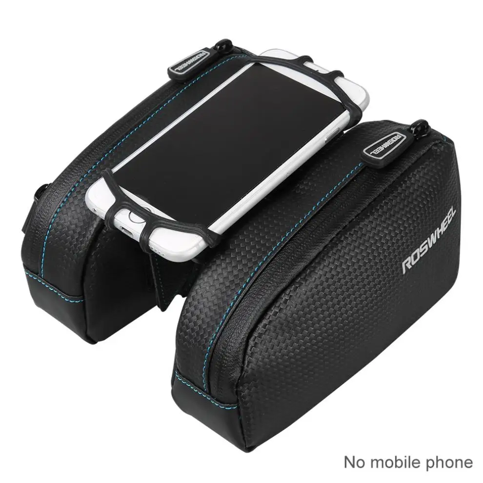 ROSWHEEL Waterproof Smart Phone Cycling Bag Touch Screen Bike Bicycle Top Frame Tube Bag PU leather Pouch 121273