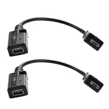 Комплект из 2 предметов; 5 Pin Micro USB мужчина к мини-флеш-накопитель USB с гнездовым адаптер переходника разъема кабеля