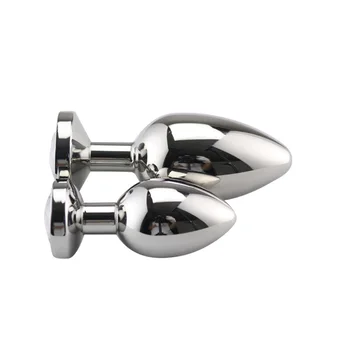 Real 403 Stainless steel huge heavy small medium large size set jewerly Crystal Metal anal beads butt plug insert ass sex toy 4
