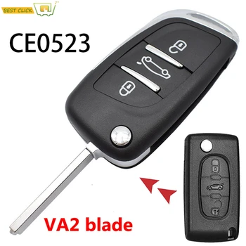 

3 Button Car Remote Key Shell Case Cover Fob Modified Upgrade For Citroen C2 C3 C4 VA2 CE0523 For Peugeot 307 308 3008 5008